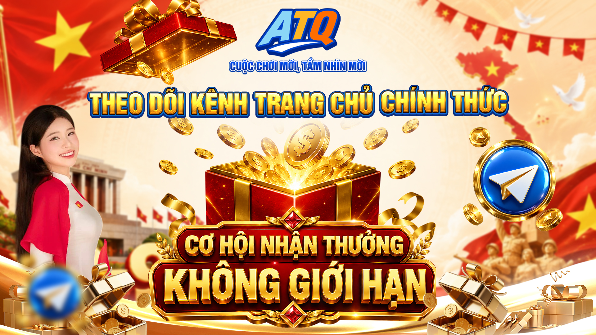 LIÊN MINH ATQ, THEO DÕI KÊNH TELEGRAM CHÍNH THỨC, NHẬN  THƯỞNG KHÔNG GIỚI HẠN
